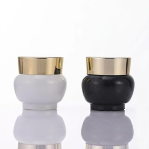 30g Black and White Ceramic-Style Glass Cream Jars
