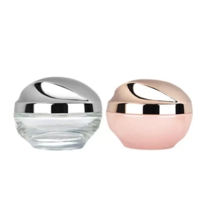 50g Luxury Amber Glass Cosmetic Jar with Silver Dome Lid